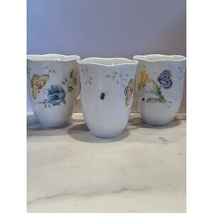 Set of 3 Lenox Swallowtail Butterfly Meadow Mugs Scalloped Rim